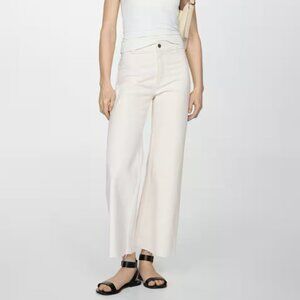 High Waisted, Off-White Mango Jeans, Cotton
